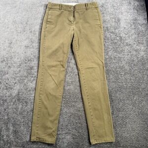 J Crew Bennett Chino Pants Women's Size 4 Brown Cotton Blend Stretch Mid Rise
